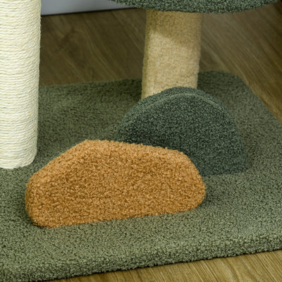 PawHut 52cm Small Cat Tree for Indoor Cats, Scratching Posts with Two Beds, Toy Ball 