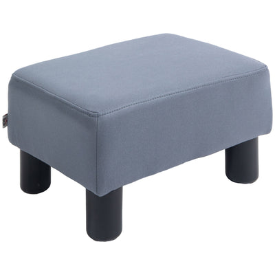 HOMCOM Microfiber Cloth Footstool, Small Foot Rest, Rectangle Sofa Stool for Bedroom Living Room, Grey 