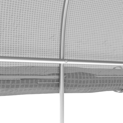 Outsunny 3 x 2(m) Walk-in Polytunnel Greenhouse, Zipped Roll Up Sidewalls, Mesh Door, 6 Mesh Windows, Tunnel Warm House Tent with PE Cover, Complimentary Plant Labels and Gloves, White 