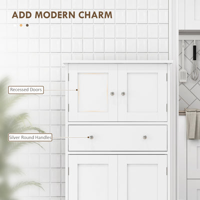 HOMCOM Multi-Storage Freestanding Kitchen Cabinet - White 