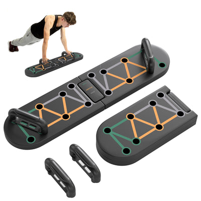 SPORTNOW Foldable Push Up Board, 11-in-1 Press Up Board, Portable Pushup Stand with Non-slip Pads, Multi-function Home Gym Equipment for Arm, Shoulder, Chest Muscle Training Fitness, Black 
