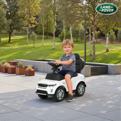 AIYAPLAY Land Rover Discovery Licensed Baby Push Car, 2-in-1 Ride on Car with Push Handle and Safety Guardrail, White 