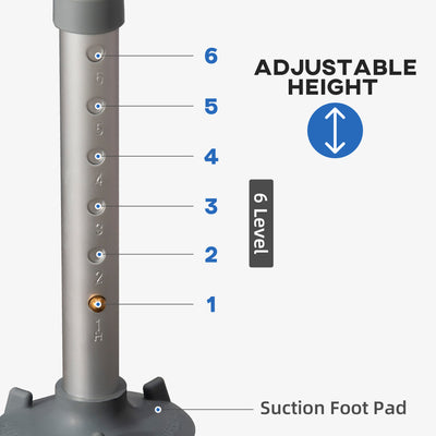 HOMCOM EVA Padded Shower Chair for the Elderly and Disabled, Height Adjustable Shower Stool with Back and Arms, 4 Suction Foot Pads, Blue 