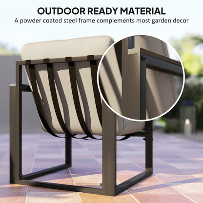 Outsunny Garden Furniture Set, 4 Piece Indoor Outdoor Conservatory with Loveseat Sofa, Armchairs, Glass Top Coffee Table, Cushions for Balcony, Poolside, Patio, Dark Grey 