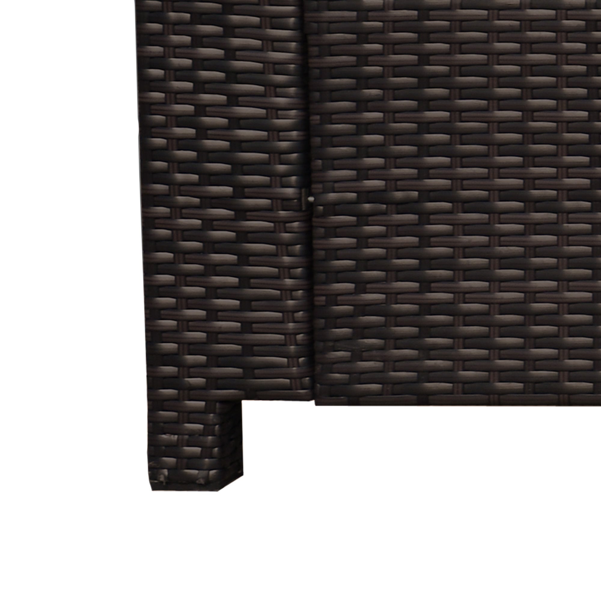 Outsunny 3 Seater Rattan Sofa All-Weather Wicker Weave Metal Frame Chair with Fire Resistant Cushio-Brown 