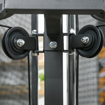 SPORTNOW Multi Gym Workout Station, Weight Machine with 65kg Weight Stack, Sit Up Bench, Push Up Stand, Dip Station 