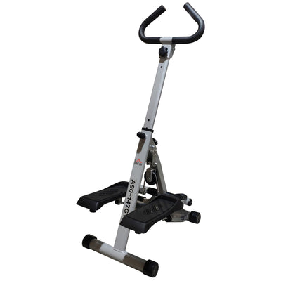HOMCOM Stepper w/ Handle Hand Grip Workout Fitness Machine For Fitness Aerobic Exercise Home Gym Grey 