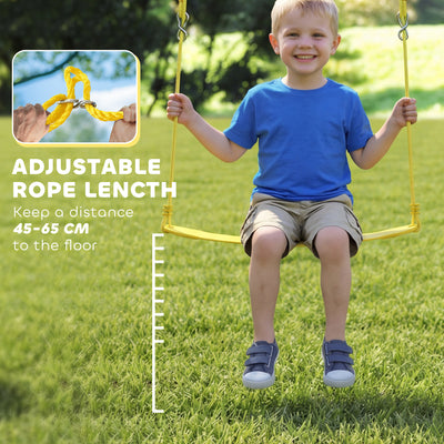 AIYAPLAY Kids Swing Set with Double Swings, Outdoor Playset with Adjustable Ropes, Metal Frame for Ages 3-8, 150kg Capacity 