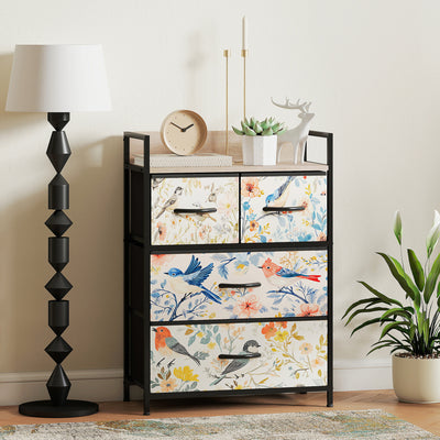 HOMCOM 4-Drawer Chest of Drawers - White 