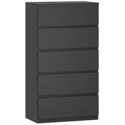HOMCOM Chest of Drawers, 5-Drawer Storage Cabinets, Modern Dresser, Storage Drawer Unit for Bedroom 