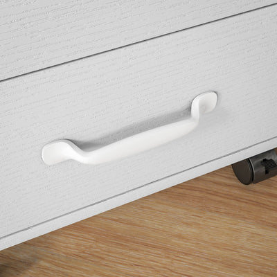 HOMCOM 3 Drawer File Cabinet, Mobile Filing Cabinet on Wheels for Home Office, Study, White 