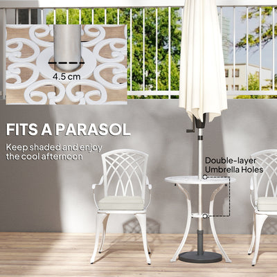 Outsunny Three-Piece Cast Aluminium Bistro Set - White 