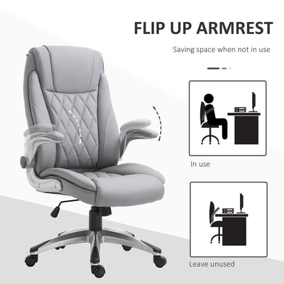 Vinsetto Faux Leather Executive Swivel Office Chair - Grey 