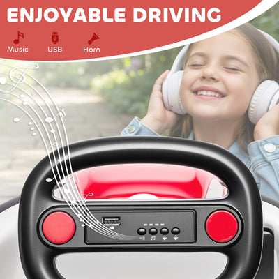 AIYAPLAY Kids Bumper Car with 360-Degree Rotation, 6V Electric Ride On Car with Music and Horn for 3-8 Years Old, Red 
