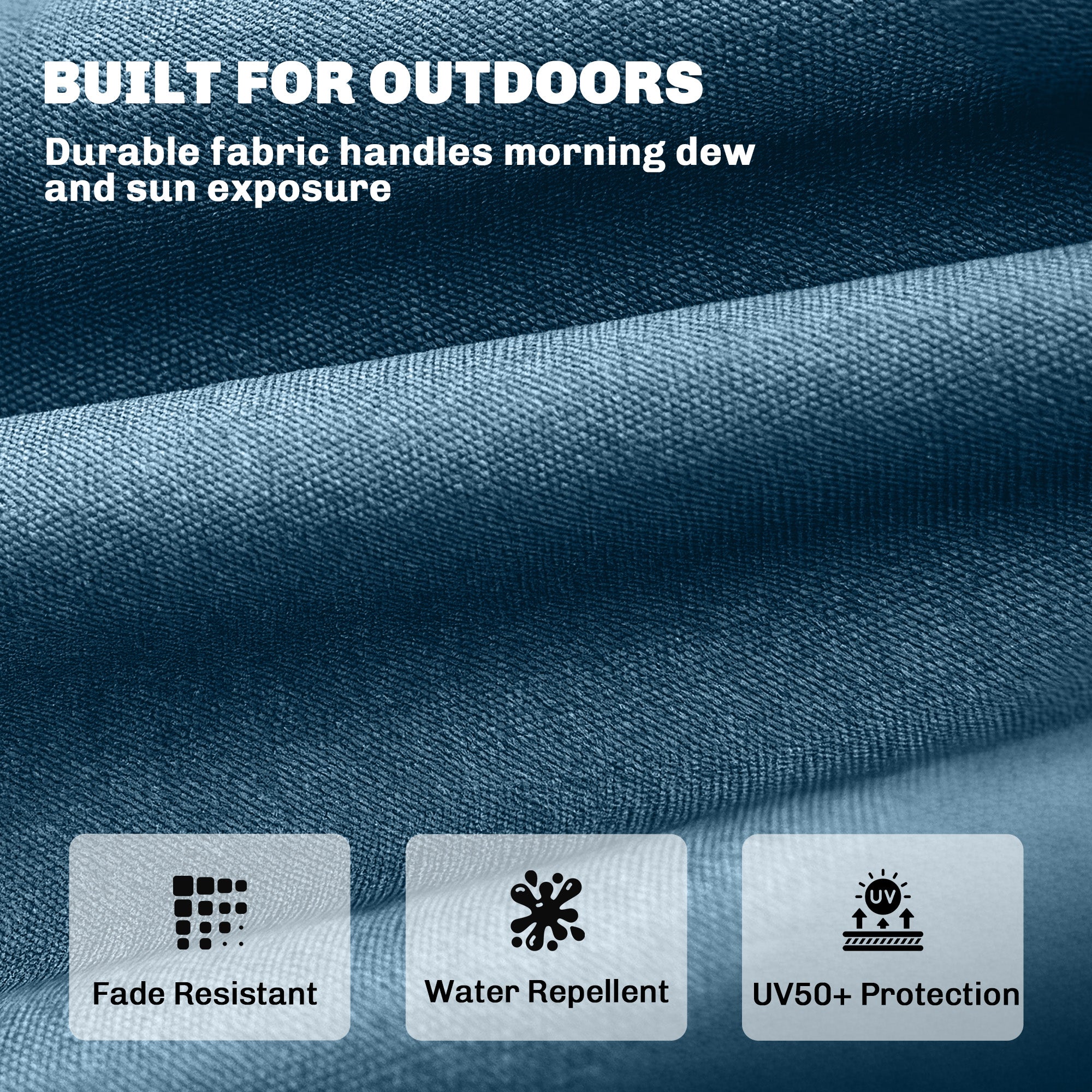 Outsunny Sun Lounger Cushion, Memory Foam Patio Chair Cushion with Ties, Outdoor Seat Pad Fits 190 x 60 cm Lounger, Blue 