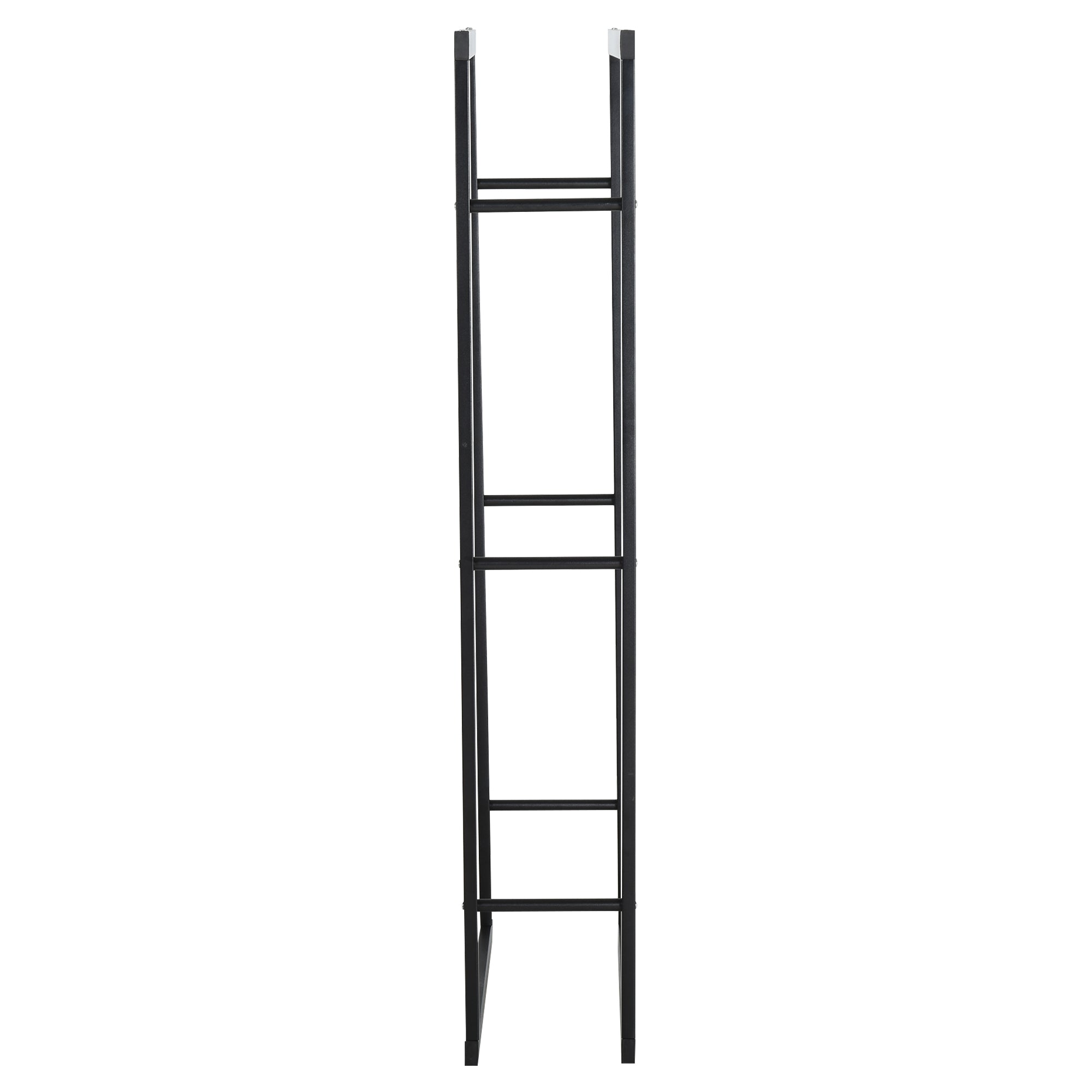 HOMCOM Metal Firewood Log Holder Tall Firewood Rack Indoor Outdoor Fireplace Wood Storage Shelf with Side Rails, Rust-Resistant, Black, 40W x 25D x 150H cm 