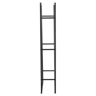 HOMCOM Metal Firewood Log Holder Tall Firewood Rack Indoor Outdoor Fireplace Wood Storage Shelf with Side Rails, Rust-Resistant, Black, 40W x 25D x 150H cm 