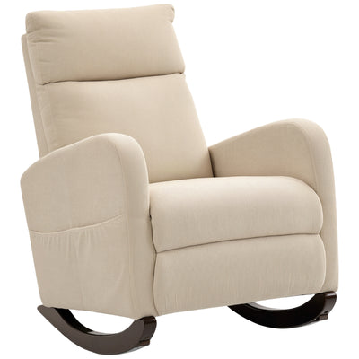 HOMCOM Corduroy Rocking Armchair - Beige 