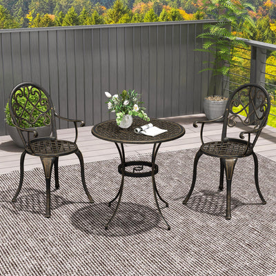 Outsunny Three-Piece Elegant Aluminium Garden Set - Bronze Tone 