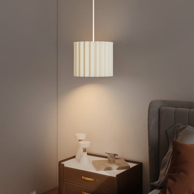 HOMCOM Linen Pendant Light, Modern Wave Ceiling Light Shade, E27 Lampshade for Living Room, Bedroom, Kitchen, Hallway, White 