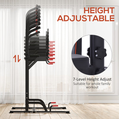 HOMCOM Power Tower Station with Dip Stand, Pull Up Bar Home Office Gym Training Workout Equipment 