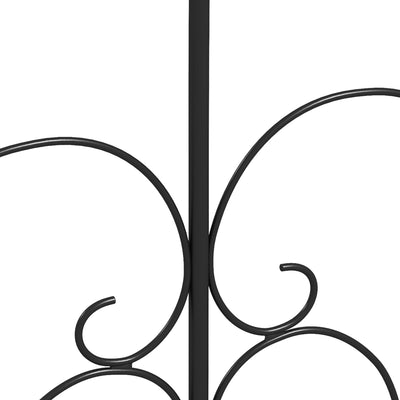 Outsunny Set of Five Decorative Heart Metal Fence Panels - Black 