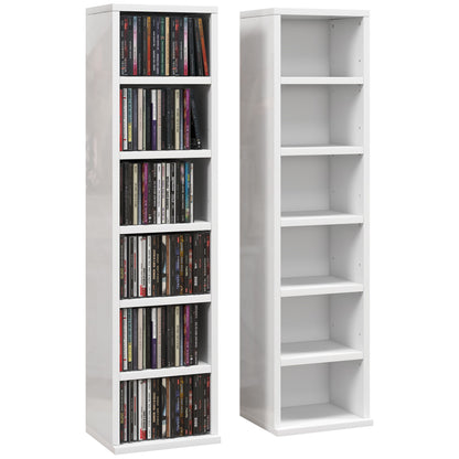 HOMCOM Set of Two 102 CD Storage Units - High Gloss White 