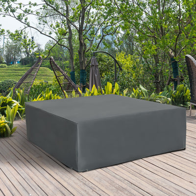 Outsunny 205x192cm Outdoor Garden Rattan Furniture Protective Cover Water UV Resistant Grey 