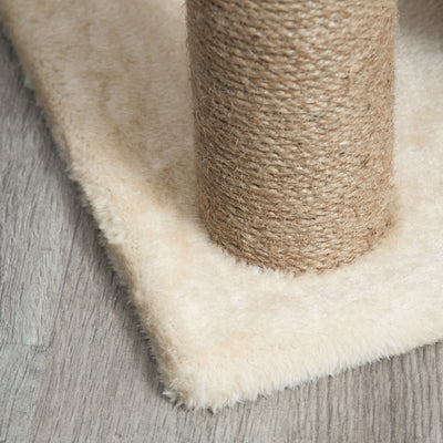PawHut Cat Tree Tower, with Scratching Posts, Pad, Bed, Perch, Toy Ball - Light Brown 