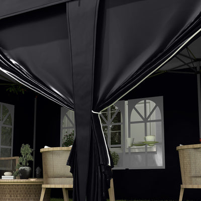 Outsunny 3 x 6m Pop-Up Gazebo, with Curtain Walls and Windows - Grey 
