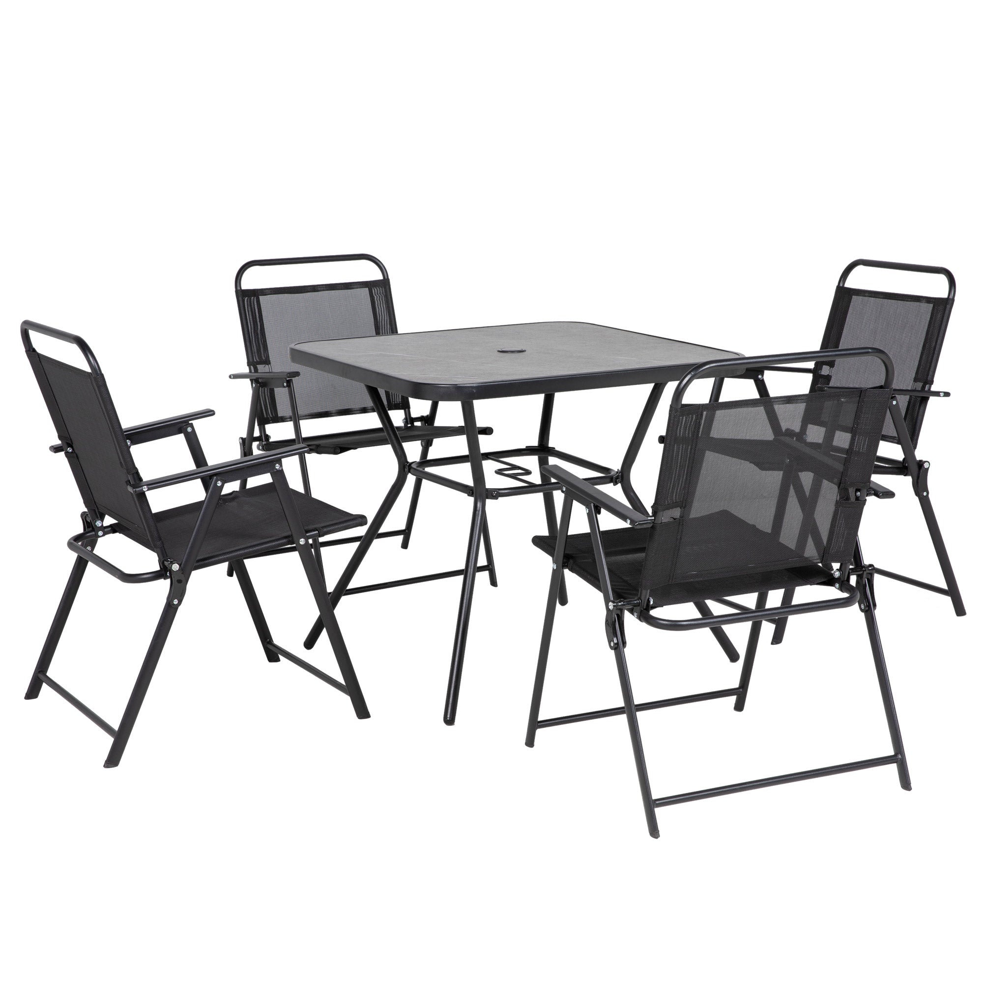 Outsunny Five-Piece Metal Frame Garden Dining Set