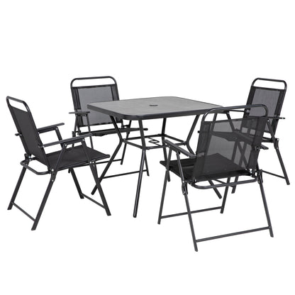 Outsunny Five-Piece Metal Frame Garden Dining Set
