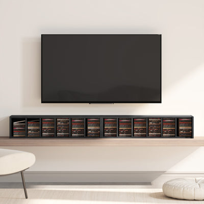 HOMCOM Set of 2 CD Media Display Shelf Unit Tower Rack with Adjustable Shelves, Black 