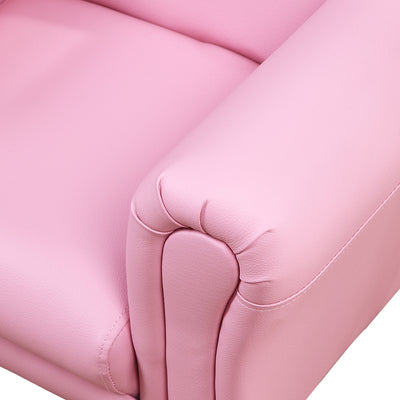 HOMCOM Toddler Chair Single Seater Kids Sofa Set, 54 x 42 x 41cm, Kids Sofa with Stool, Pink 