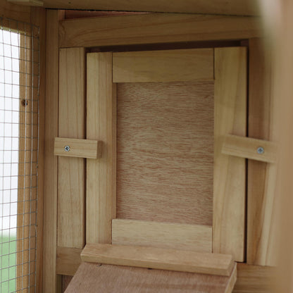 PawHut Large Rabbit Hutch Outdoor Wooden Guinea Pig Hutch with Run, 2 Storey Bunny House 210 x 45.5 x 84.5 cm 