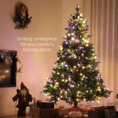 HOMCOM 6ft LED Pre-Lit Artificial Christmas Tree, with Base 