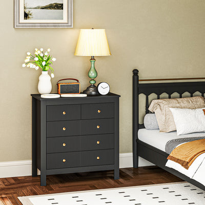 HOMCOM Elegant Chest of Five Drawers - Black 
