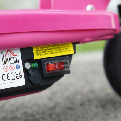 HOMCOM Foldable Electric Kids Scooter, Ride on, for Ages 7-14 Years, Pink 