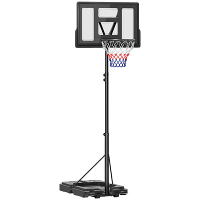 SPORTNOW Basketball Hoop Outdoor, Basketball Hoop and Stand with 10-Level Adjustable Height, Weighted Base, Portable on Wheels, 2.3-3.05m, for Teens, Juniors, Adults 