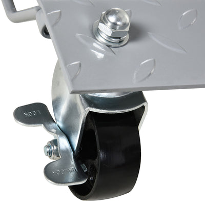 DURHAND 2 PCS Car Wheel Dollies with Swivel Casters, 680kg Capacity Car Dolly Skates Wheel Dolly Set with Non-Slip Metal Plates, Grey 