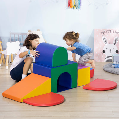 HOMCOM Seven-Piece Kids Soft Playset, for Toddlers - Multicoloured 