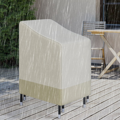Outsunny 600D Oxford Cloth Waterproof Furniture Cover Wicker Chairs Garden Patio Rattan Seat Outdoor Protector L70*W90*H115cm 