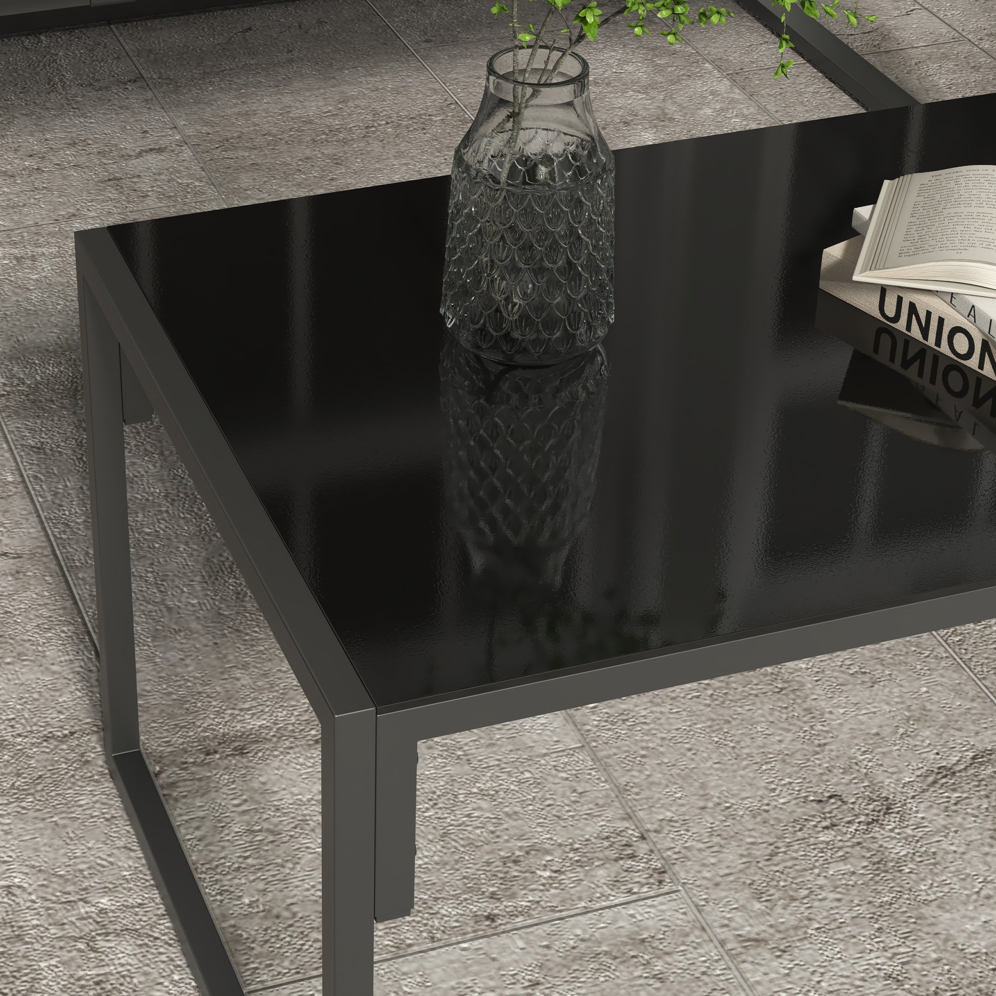 Outsunny Four-Piece Relaxed Back Garden Dining Set - Black/Grey 