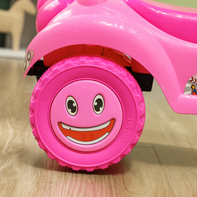 AIYAPLAY Foot to Floor oddler Ride on Toy w/ Music, Light, Horn, Under Seat Storage, Anti-Over-Backwards Device, Pink 