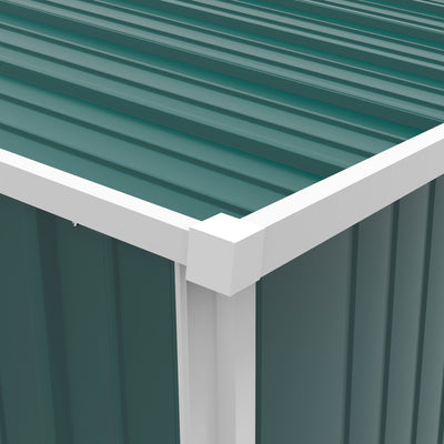Outsunny 5.3 x 3.1ft Corrugated Steel Garden Shed - Green 