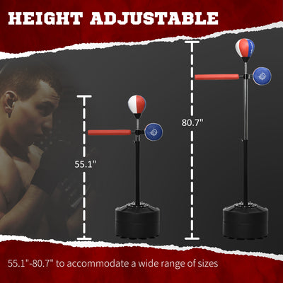 SPORTNOW Adjustable Speed Bag, Boxing Bag, with Sand, Reflex Bar, Punching Pad, Multicoloured 