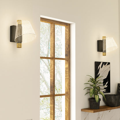 HOMCOM Led Wall Lamp 2 Pack, 5W Modern Indoor Starry Wall Light, Colour Temperature Adjustable 3000K/4000K/6500K, for Bedroom, Living Room, Hallway, Stairs, Black