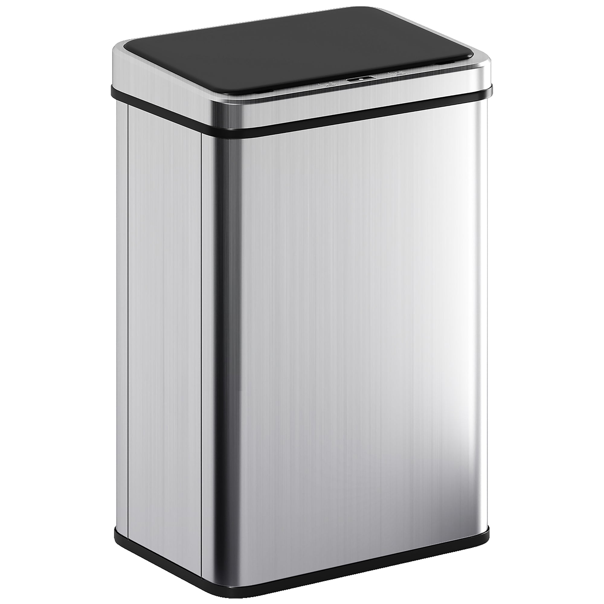 HOMCOM 40L Sensor Bin with Quiet Soft-Close Lid, Automatic Touchless Motion Sensor Kitchen Bin with Fingerprint Resistant Stainless Steel for Hygienic Gyms, Home Office Use, Silver Tone 
