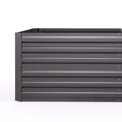 Outsunny Set of 2 Raised Beds for Garden, Galvanised Steel Outdoor Planters with Multi-reinforced Rods for Vegetables, Plants, Flowers and Herbs, 180 x 90 x 59 cm, Dark Grey 