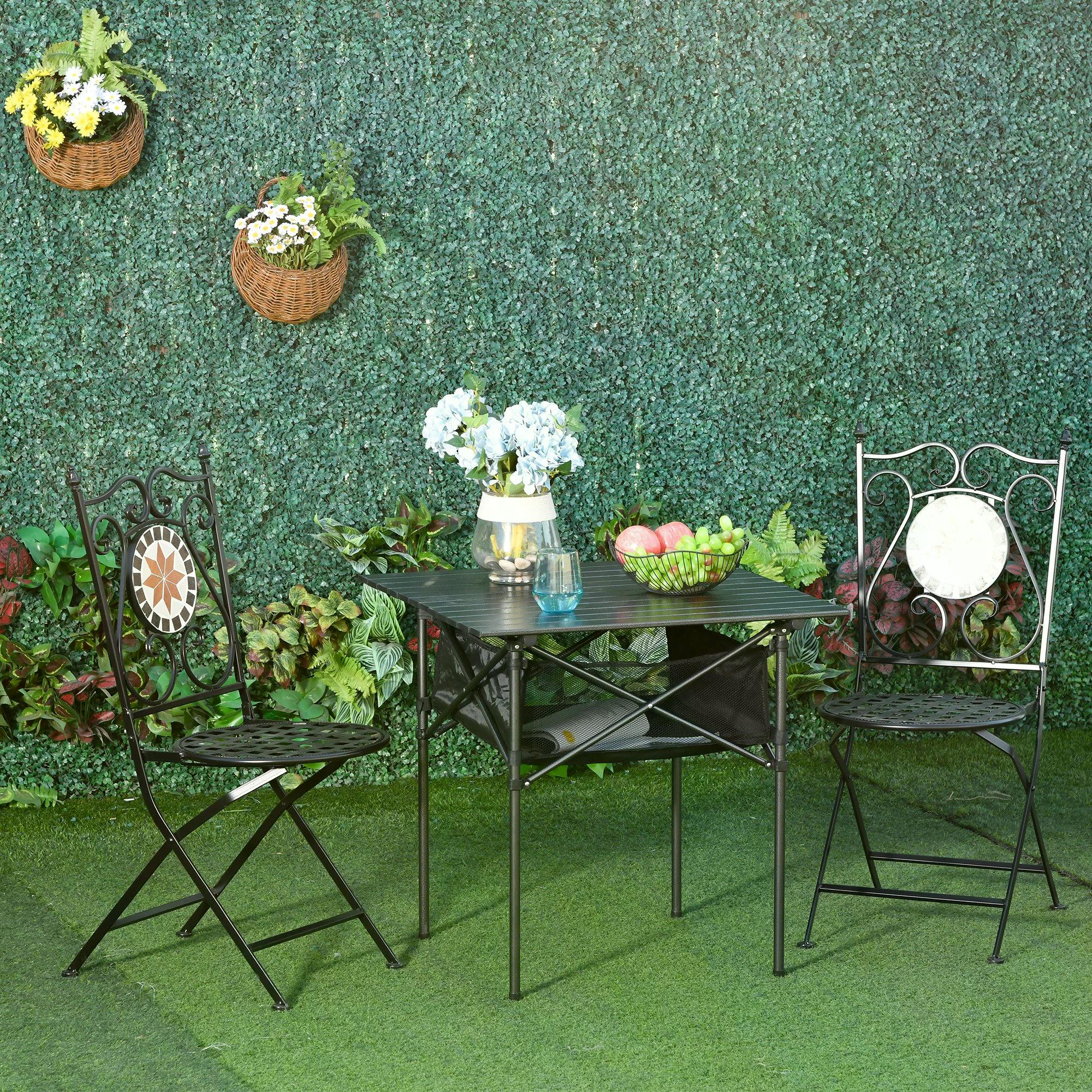 Outsunny Outdoor Folding Camping Table W/ Storage Bag, Portable for Garden Beach Picnic 